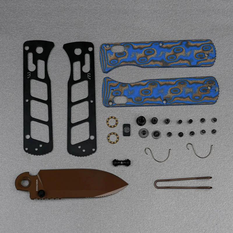 Vombat Handle Scales - Blue Ocean Micarta