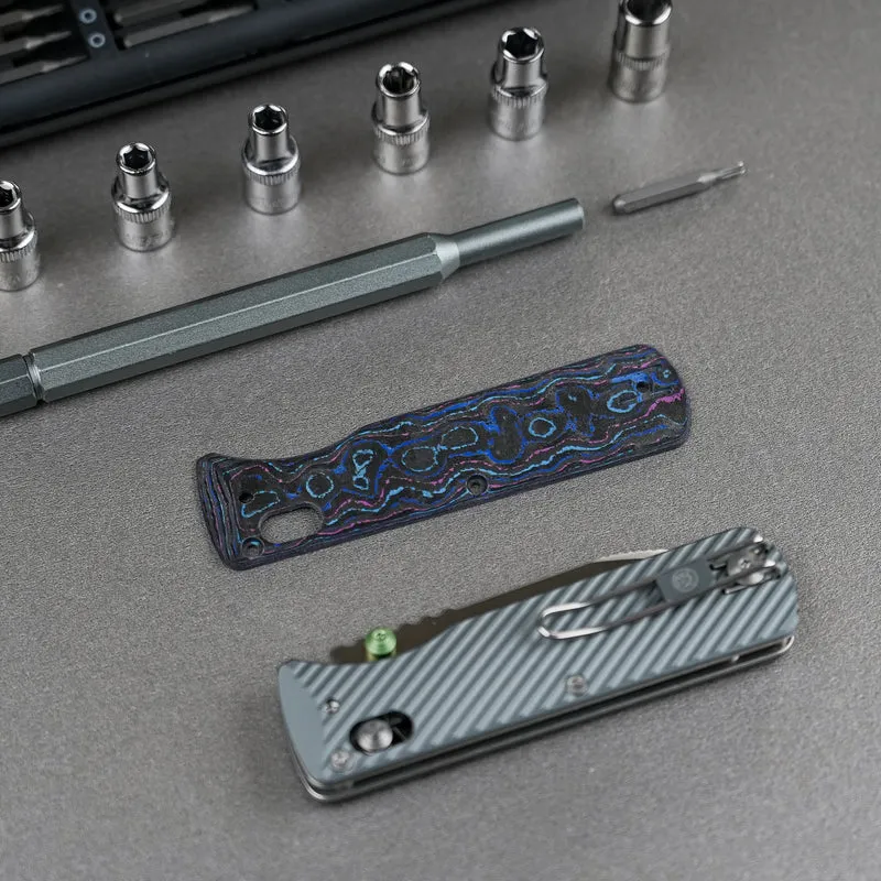Vombat Handle Scales - Damtanium Camo Carbon