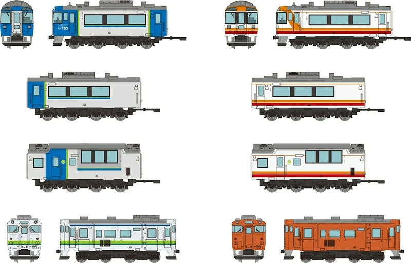 TOMYTEC 338642 N-Gauge Tetsucolle Pocket Vol. 4 Hokkaido Diesel Railcar Collection Boîte de 10