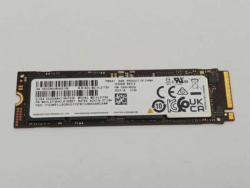 SAMSUNG M.2 NVME 2280 1TB MZ-VL21T00