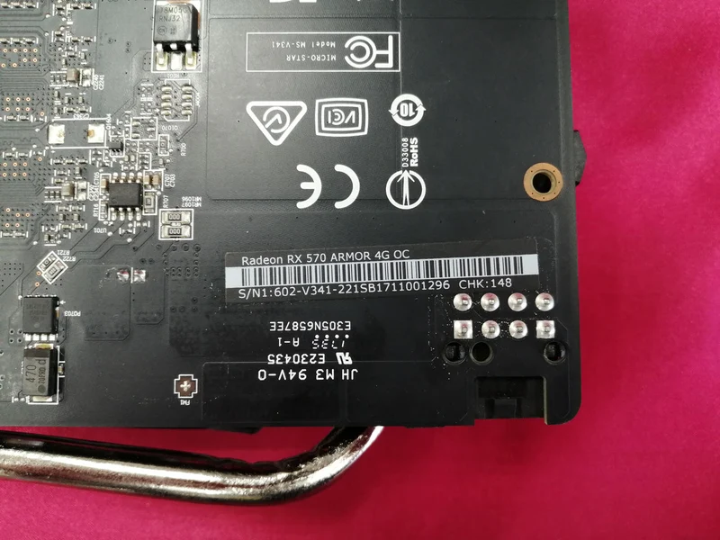 Carte graphique MSI : RADEON RX570 ARMOR 4G OC