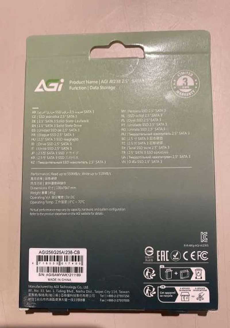 AGI SSD 251GB-500GB AGI256G25A