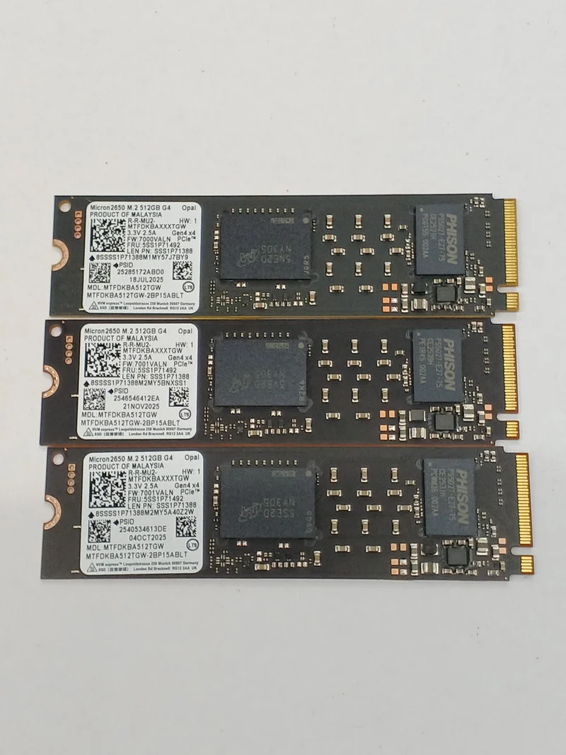 Ensemble de 3 disques SSD M.2 NVMe 2280 512 Go (PCIE GEN4) MICRON