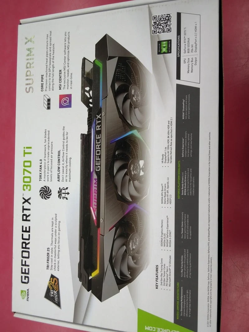 MSI Graphics Board: GEFORCE RTX 3070 TI SUPRIM X8G