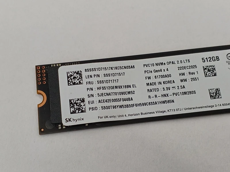 SK HYNIX M.2 NVME SSD (2280) 512GB HFS512GEM9X169N EL