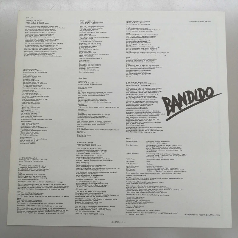 PHILIPS LA BIONDA/BANDIDO RJ-7592