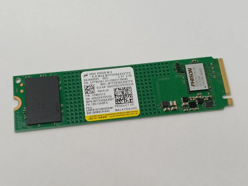 MICRON M.2 NVME SSD 256GB MTFDKBA256TFK