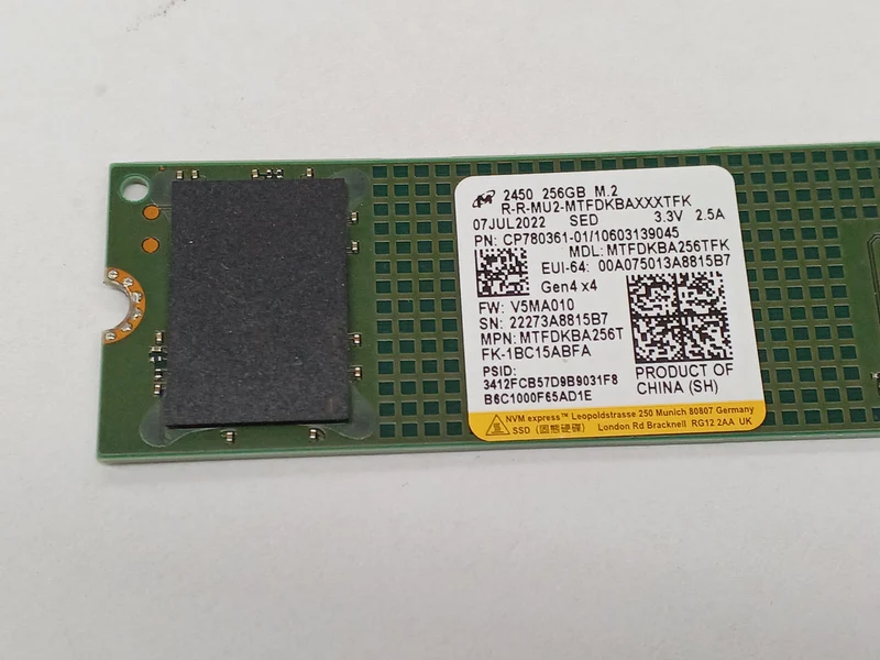 MICRON M.2 NVME SSD 256GB MTFDKBA256TFK
