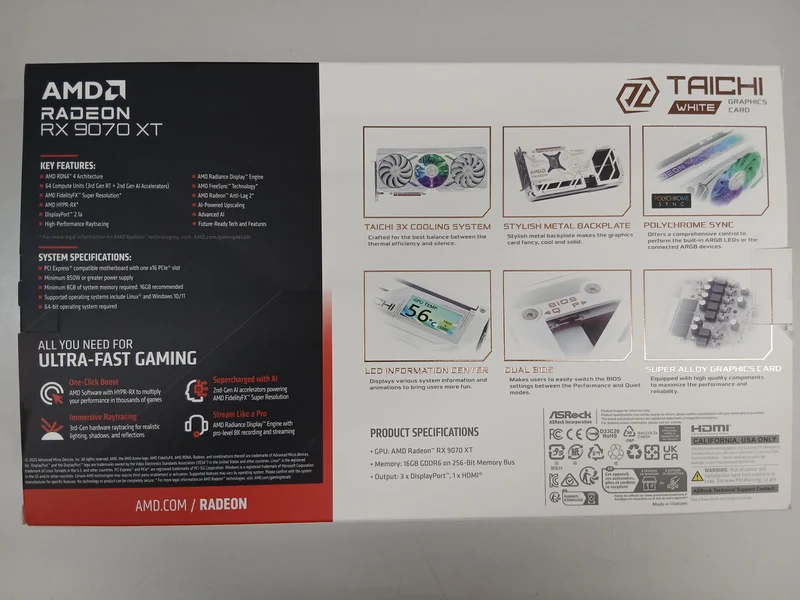 ASROCK Graphics Board RX9070XT TCW 16GO
