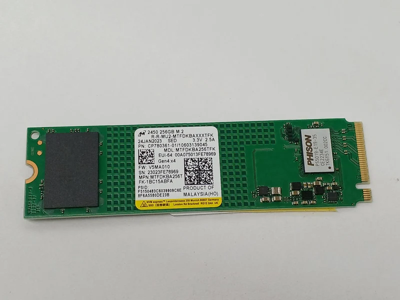 MICRON M.2 NVME SSD 256GB MTFDKBA256TFK