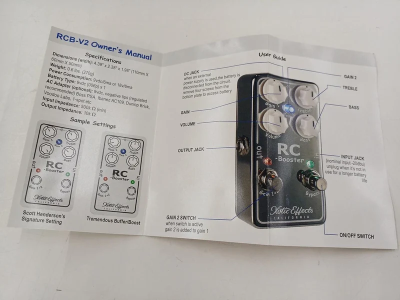 XOTIC EFFECTS Effects pedal: RCB-V2