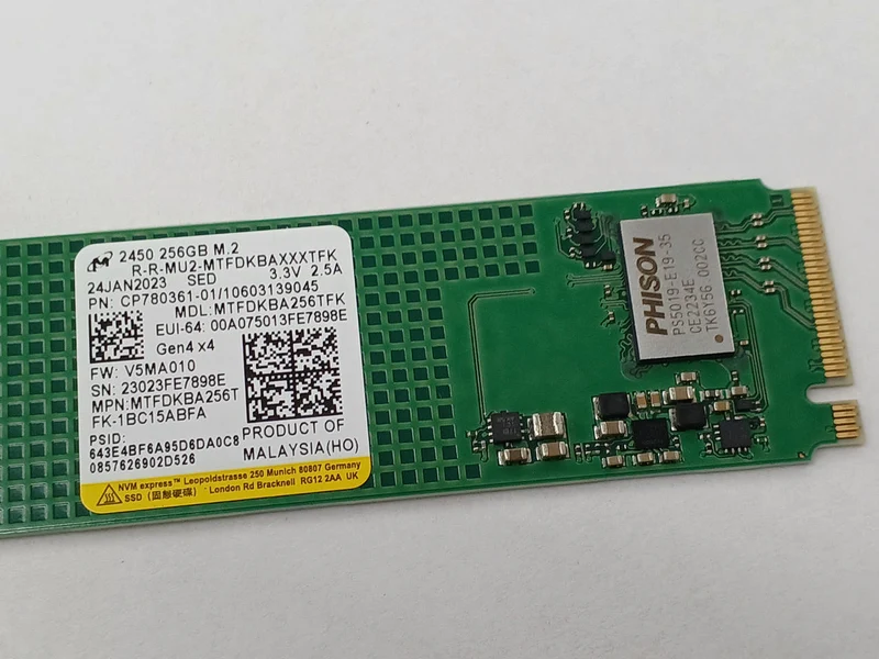 MICRON M.2 NVME SSD 256GB MTFDKBA256TFK