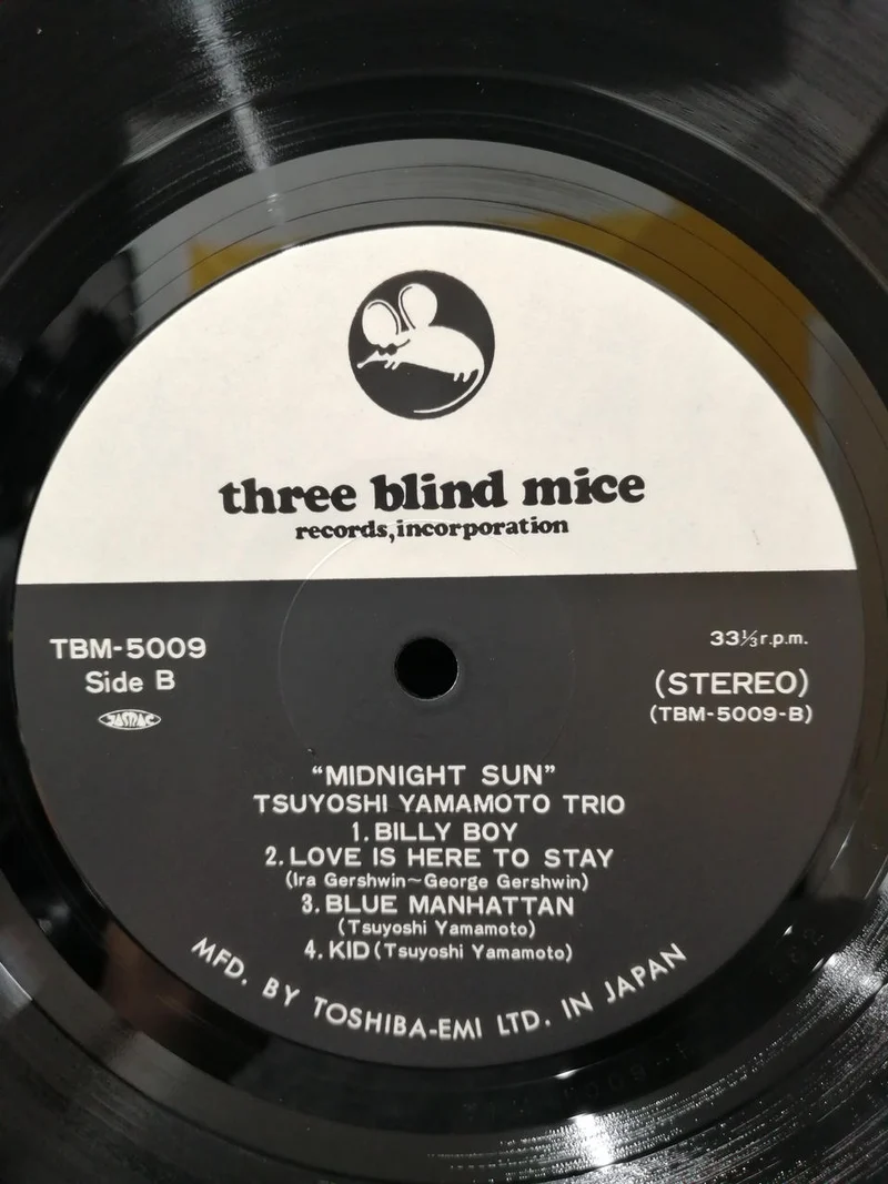 TROIS SOURIS AVEUGLE Tsuyoshi Yamamoto Trio 'Midnight Sun' TBM-5009
