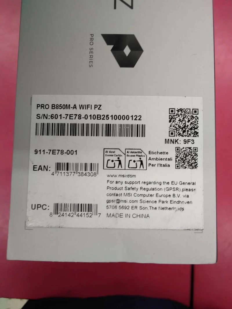 Carte mère MSI PRO-B850M-A