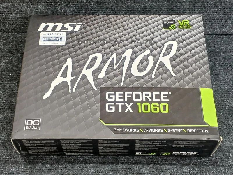 MSI Graphics Card: GTX 1060 ARMOR 6G OC