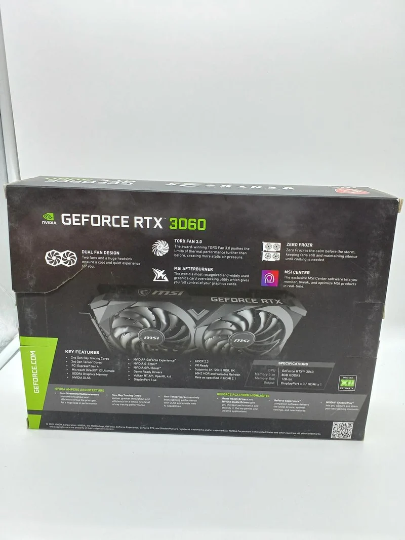 MSI Graphics Board: GEFORCE RTX 3060 VENTUS 2X 8G
