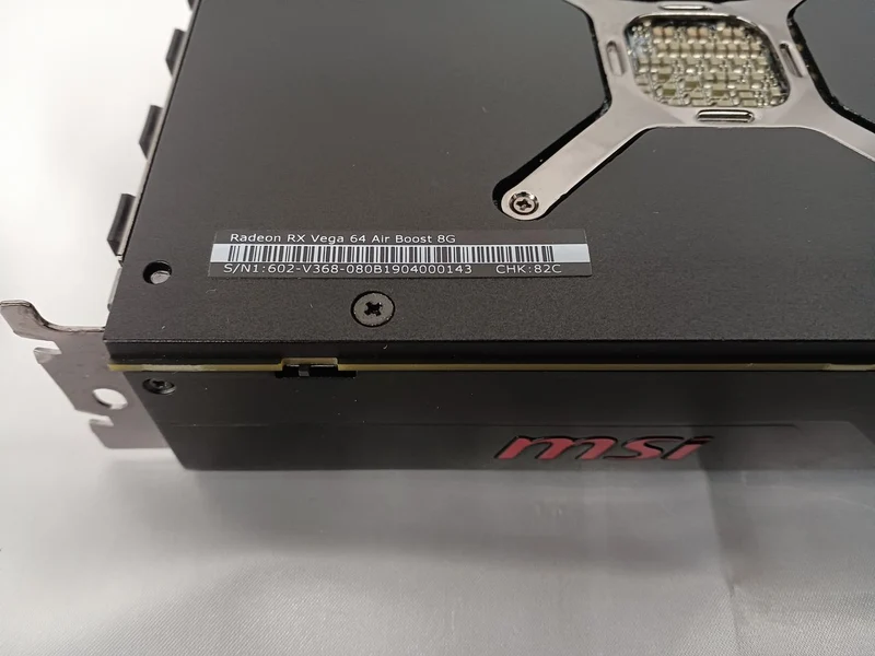 MSI Graphics Card: RADEON VEGA 64 AIRBOOST 8G OC