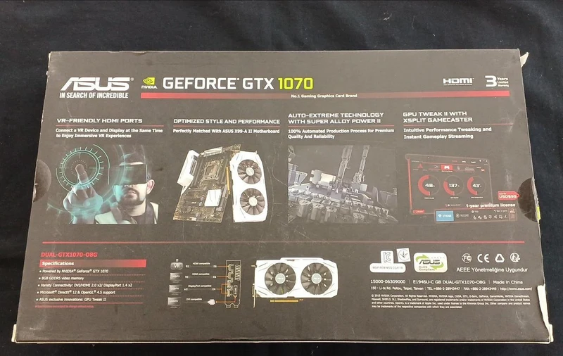 ASUS Graphics Card: DUAL-GTX1070-O8G