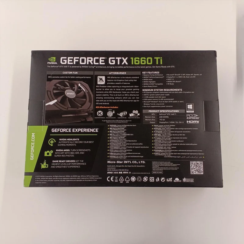 Carte graphique MSI : GTX 1660 Ti Aero ITX 6G OC