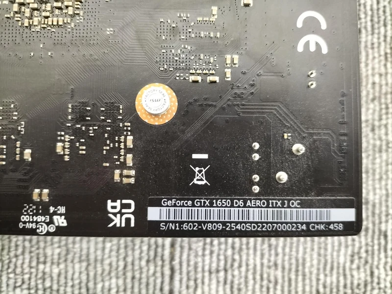 Carte graphique MSI GTX1650 D6 AERO ITX J OC