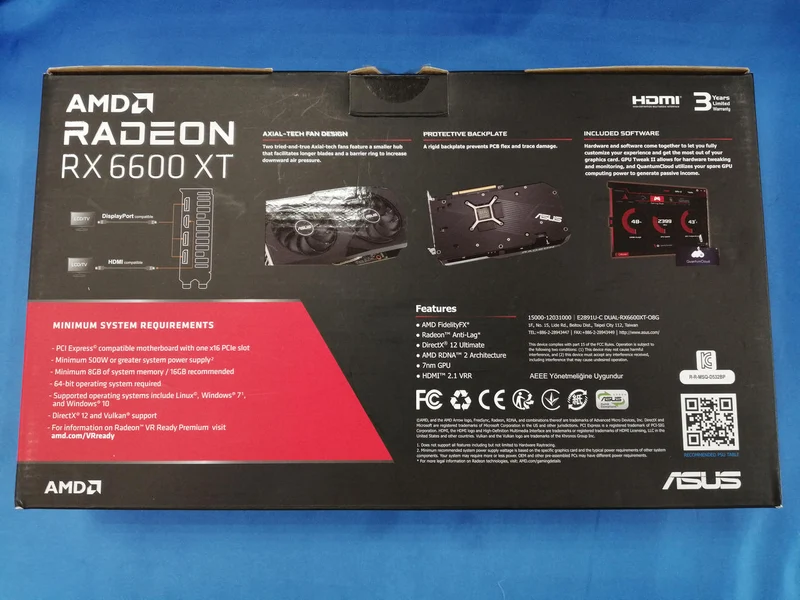 ASUS Graphics Card: DUAL-RX6600XT-O8G