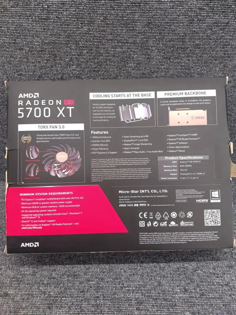 MSI Graphics Board: RX5700XT EVOKE OC