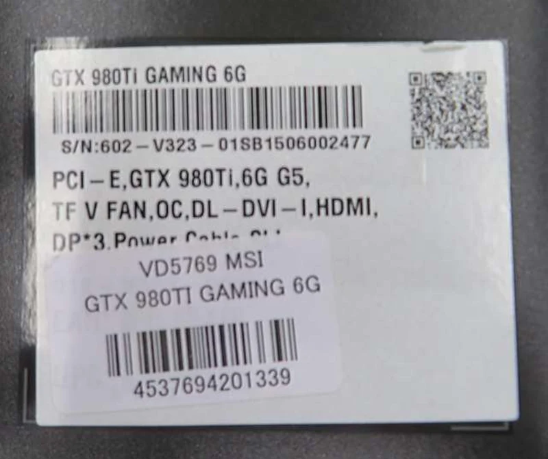 MSI NVIDIA PCI-Express GTX 980TI GAMING 6G