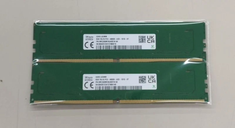 SK HYNIX DDR5 Memory 8GB x2 PC5-4800B-SC0-1010-XT