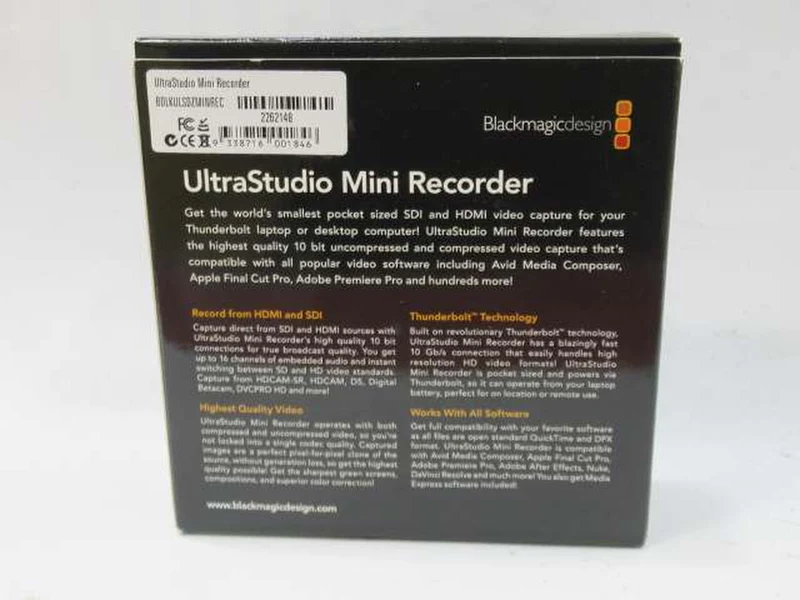 BLACKMAGIC DESIGN Capture vidéo (Mini enregistreur) ULTRASTUDIO MINI RECORDER