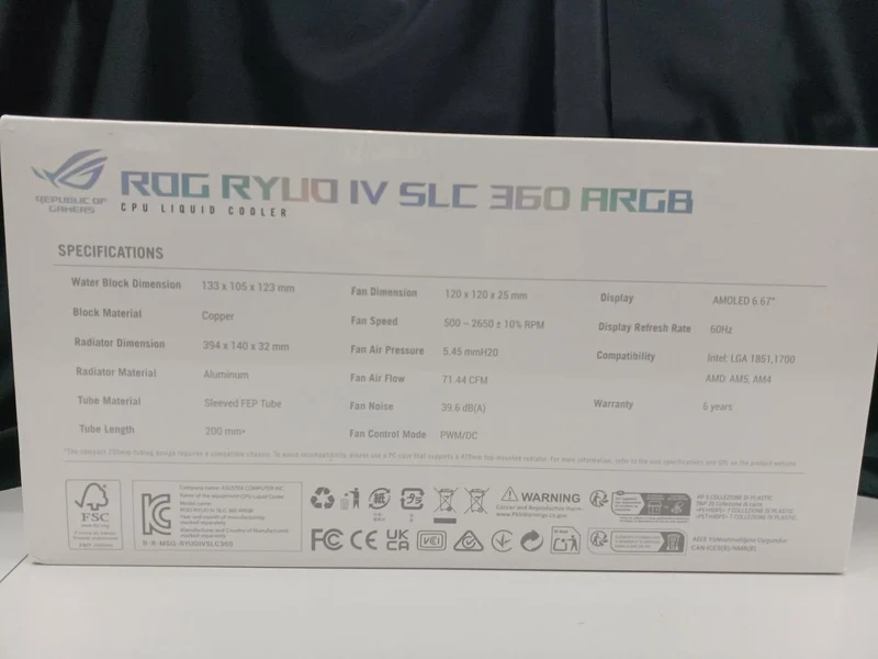 ASUS Simple Water Cooler ROG RYUD IV SLC 360ARGB