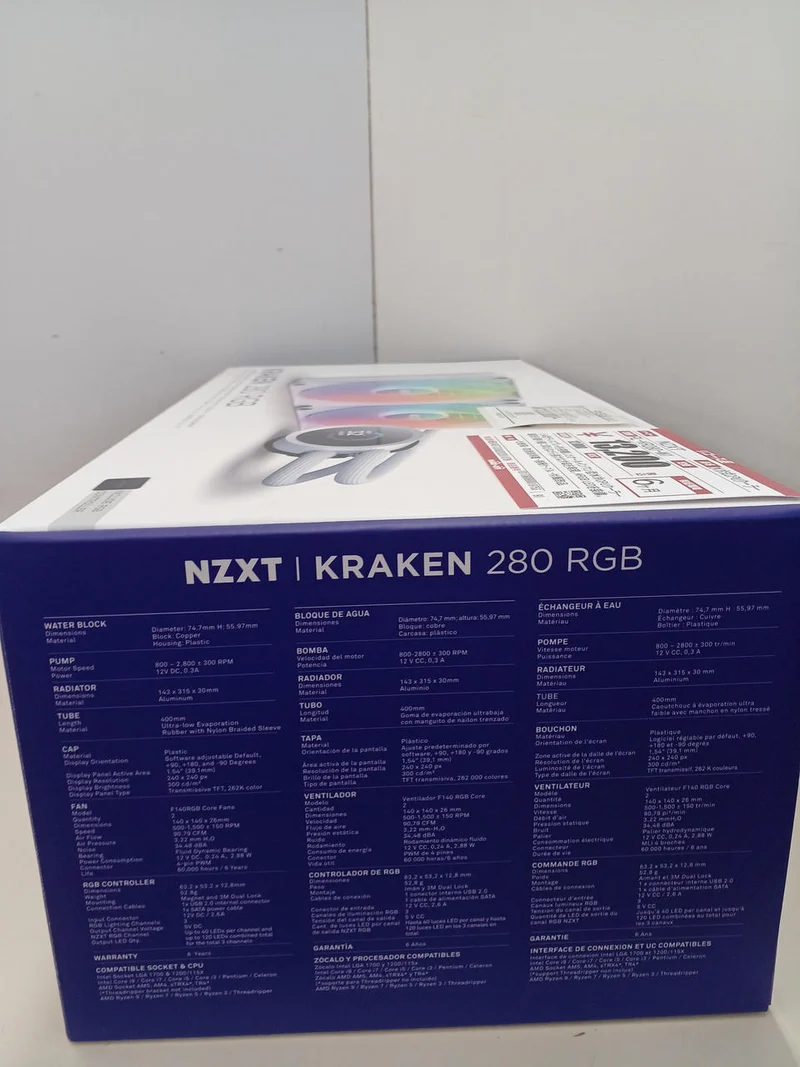 NZXT Water-Cooled CPU Cooler RL-KR280-W1