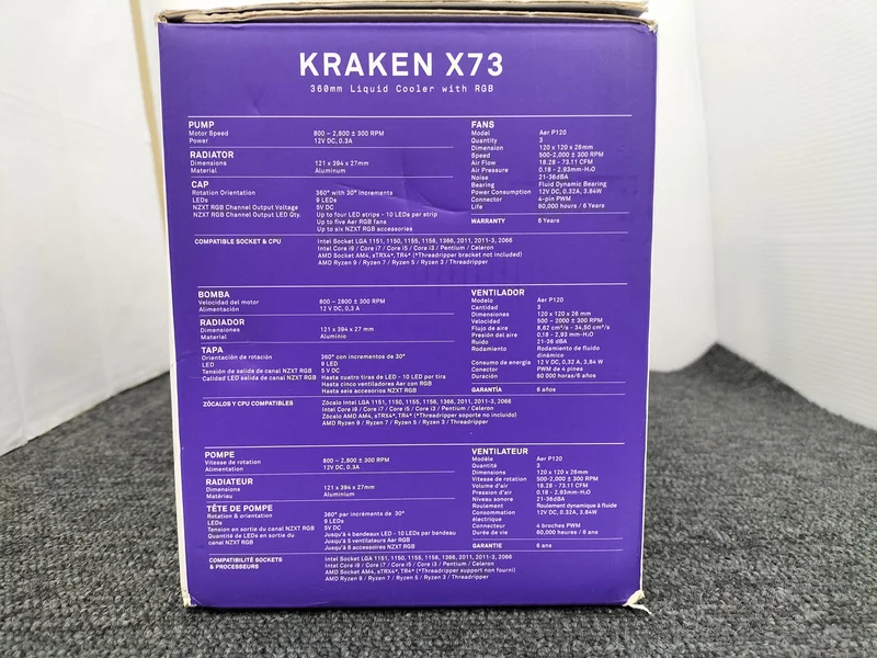 Refroidisseur de processeur à eau NZXT RL-KRX73-01