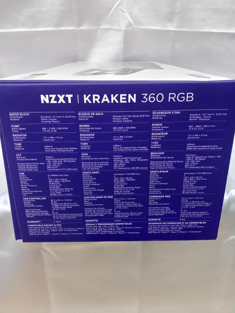 Refroidisseur de processeur à eau NZXT RL-KR360-B1