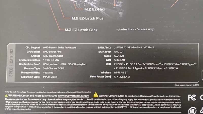 Carte mère GIGABYTE X870 AORUS ELITE X3D