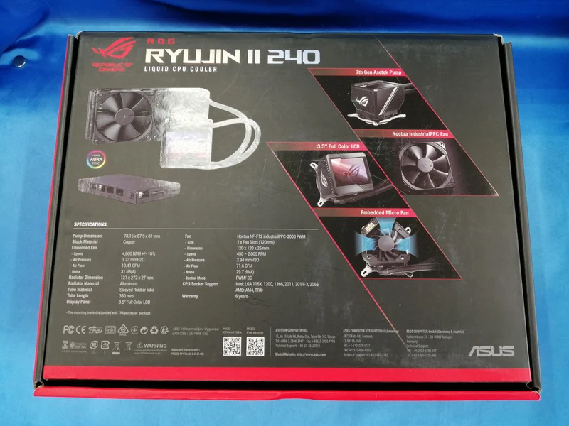 ASUS Water-Cooled CPU Cooler ROG RYUJIN II 240