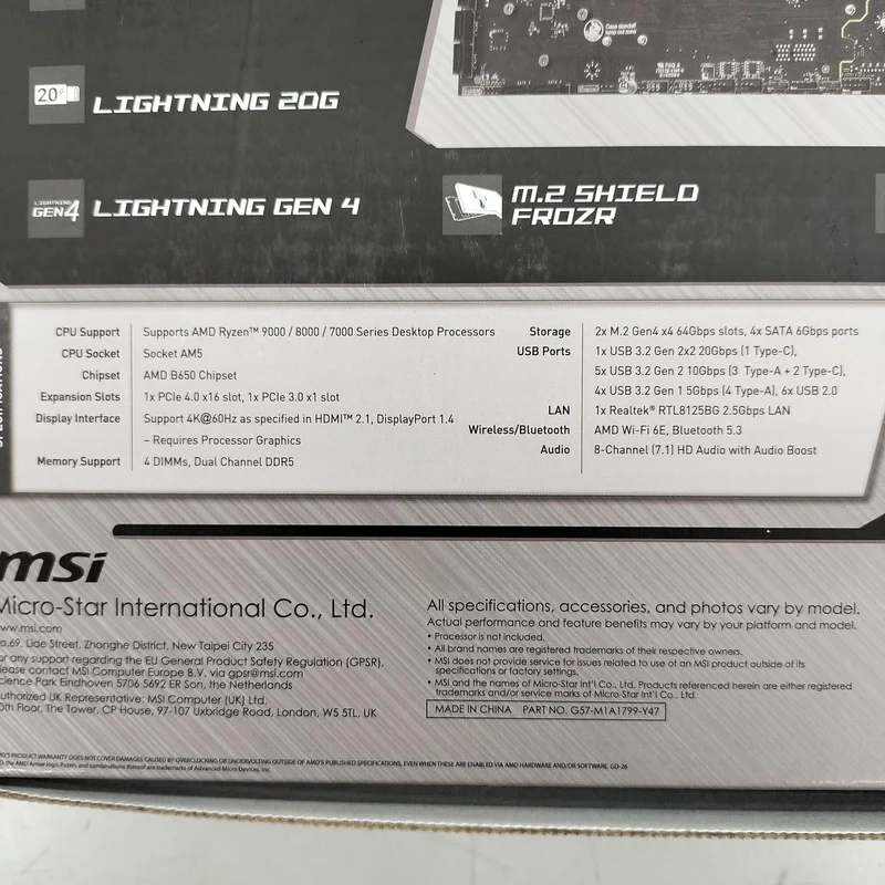 MSI Motherboard B650M PROJECT ZERO
