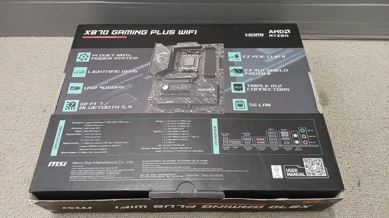 MSI Motherboard: X870 GAMING PLUS WIFI