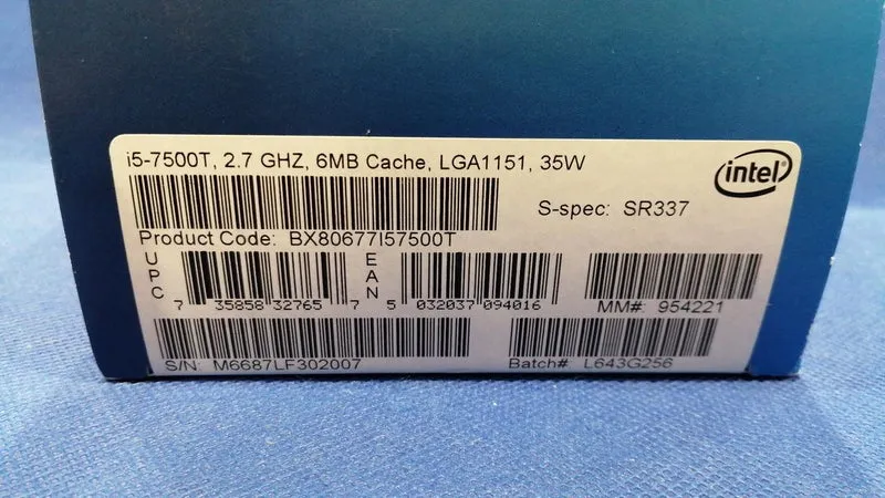 Intel CPU I5-7500T