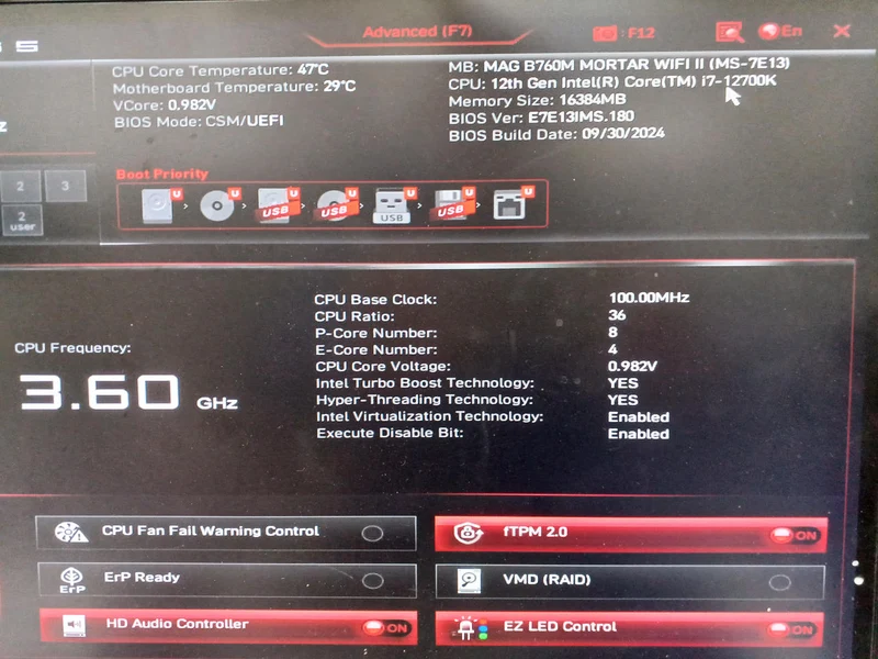 INTEL 12th Gen CPU Core i7-12700K (3.60GHz)