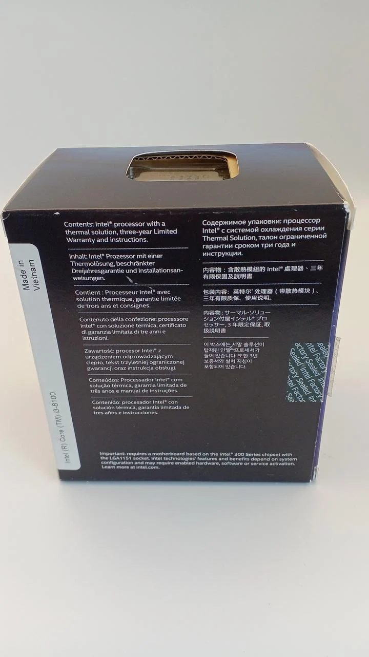 Boîtier processeur Intel Core i3-8100