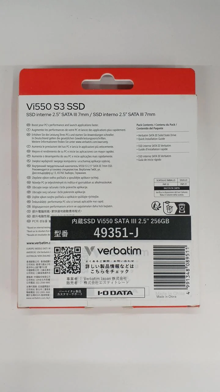 VERBATIM Internal SSD 49351-J [VI550 2.5-inch 7MM SATA]