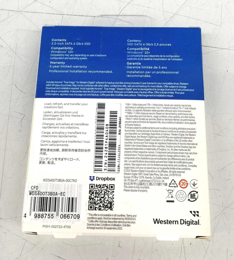 Disque SSD Western Digital WDS400T3B0A-EC