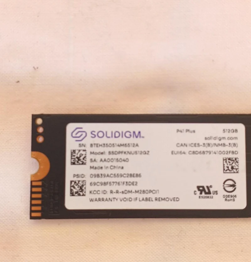 SSD SOLIDIGM M.2 512 Go SSDPFKNU512GZ