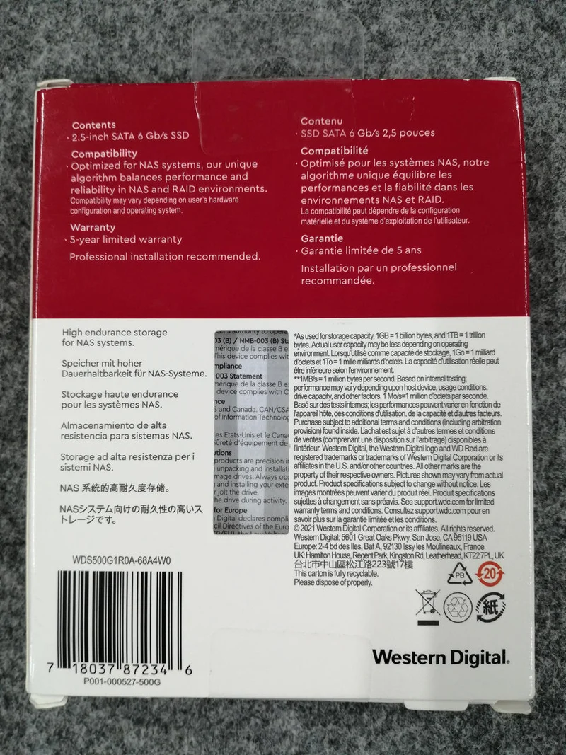 SSD WESTERN DIGITAL 2.5 pouces WDS500G1R0A