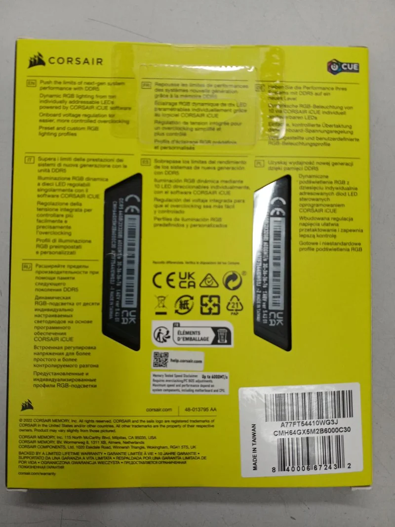 CORSAIR Unopened DDR5-6000MHz High-Speed ​​Memory CMH64GX5M2B6000C30