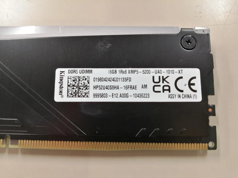 KINGSTON DDR5 Memory 16GB 16GB 1RX8 XMP5-5200
