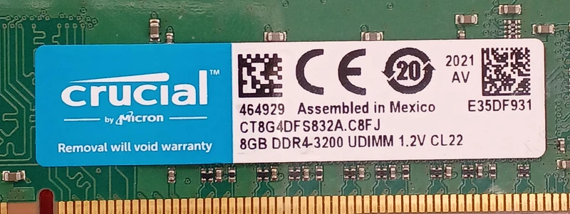CRUCIAL DDR4 PC Memory CT8GDFS832A Set of 2
