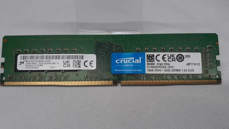 CRUCIAL DDR4 Memory 16GB PC4-3200AA-UB1-11