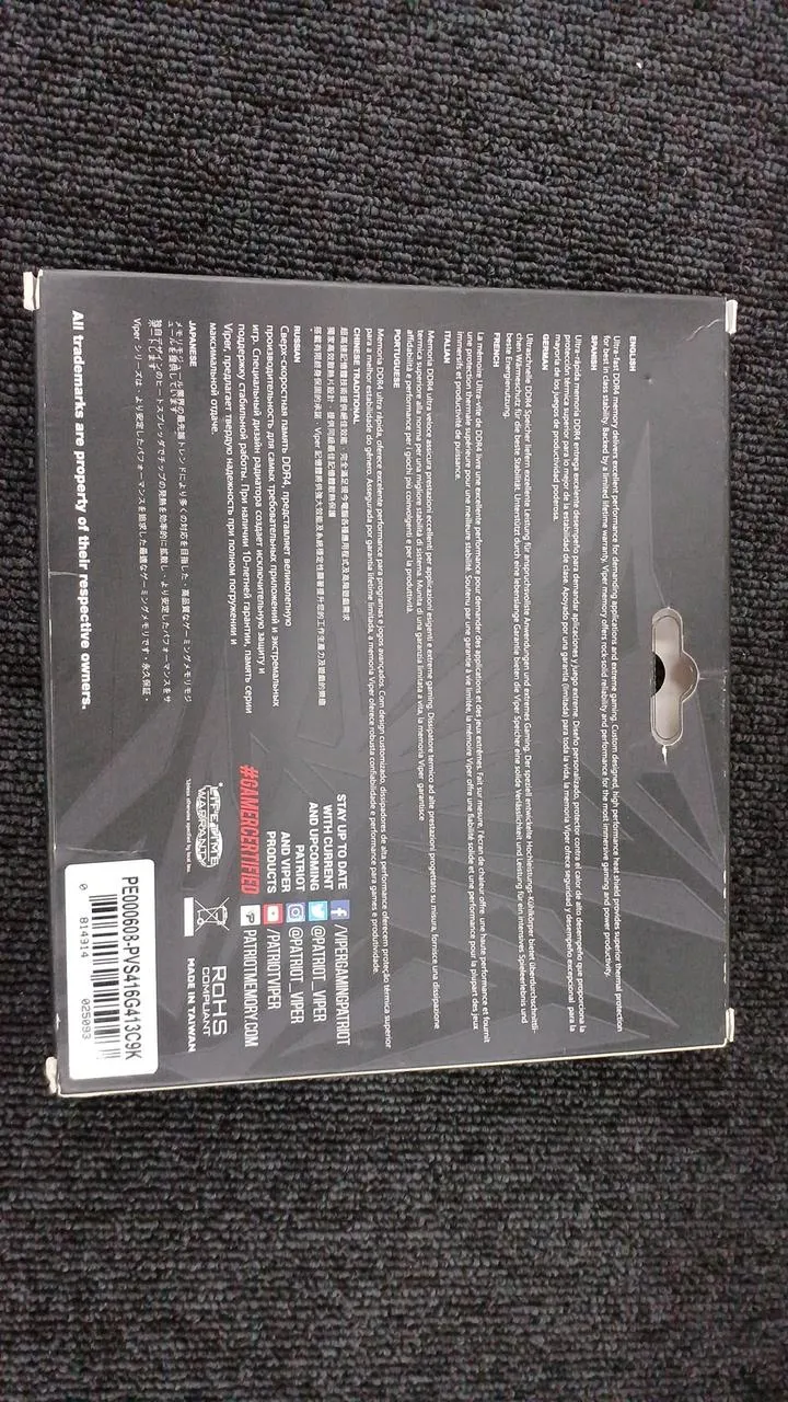 Mémoire de bureau PATRIOT DDR4 PVS416G413C9K