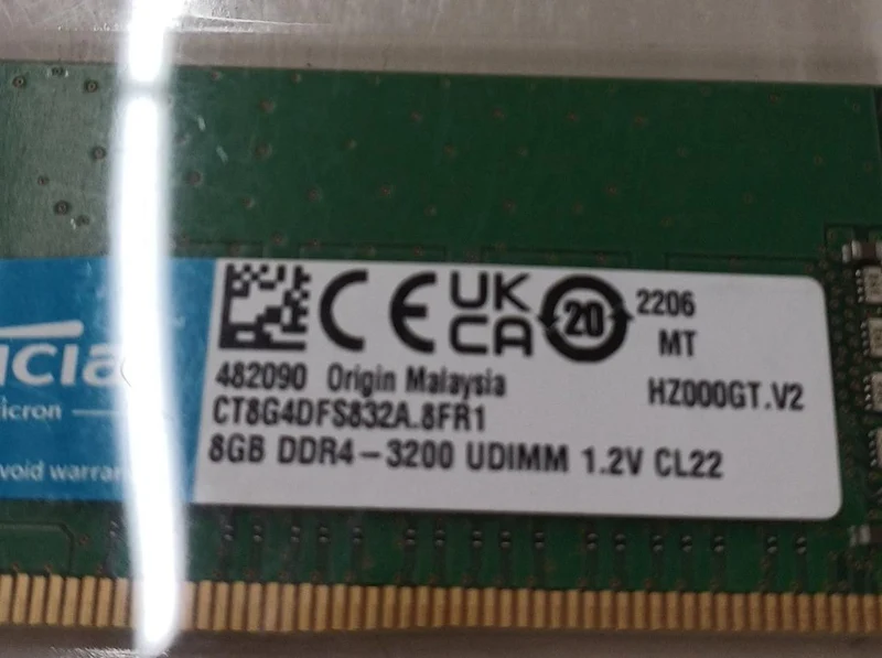 Mémoire CRUCIAL DDR4 8G MTA8ATF1G64AZ-3G2R1